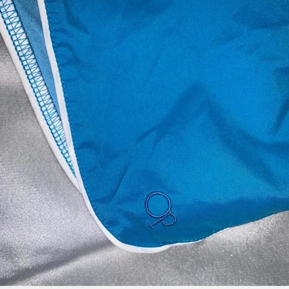OP Women's Blue Athletic Shorts with White Trim piping micro surf juniors 11/13 - Picture 2 of 6